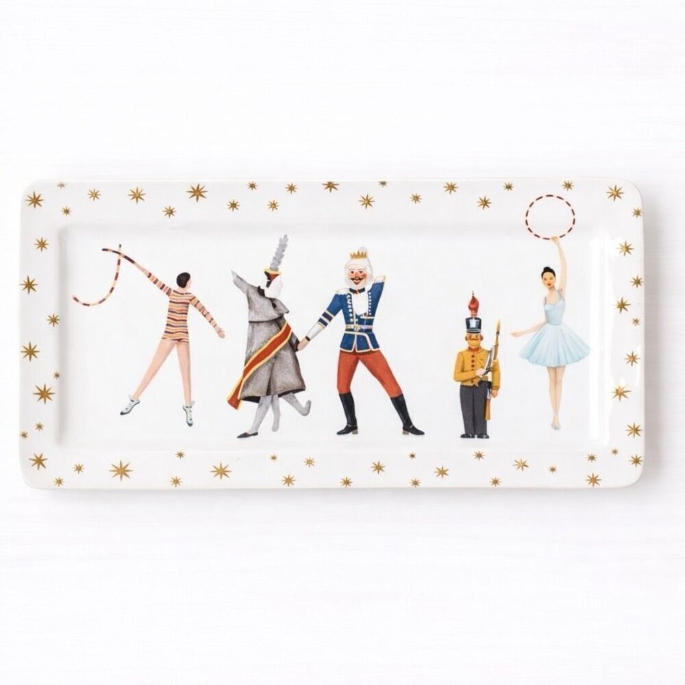 Anthropologie NYC Ballet Nutcracker Stoneware Serving Platter 16” NWT Holiday